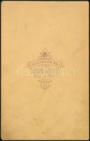 cca 1868 Pest, Ellinger Ede (?-?) fényirdai műtermében készült, vintage fotó, 17x10,8 cm