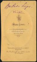 cca 1870 Gyula, Weisz Lipót fényképészeti műtermében készült, vizitkártya méretű, dombor nyomott, fe...