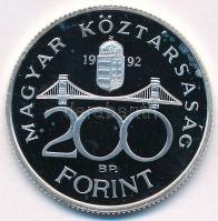 1992. 200Ft Ag "MNB" kapszulában T:1 (PP) patina Adamo F13
