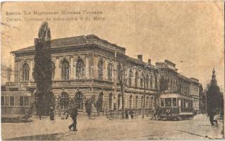 1918 Odessa, Gymnase de demoiselles II de Marie / grammar school, trams (EB)