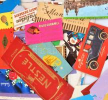 Régi csokoládépapír gyűjtemény, több országból, kb. 130 db