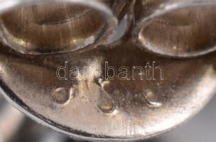 Ezüst(Ag) szívecskés fülbevalópár, jelzett, 1,2×1,2 cm, bruttó: 1,8 g