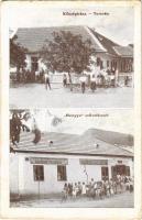 1938 Tereske, Községháza, Hangya Szövetkezet üzlete és saját kiadása (ázott sarok / wet corner)