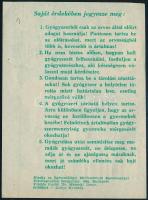 1966 Orvosi rendeletre gyógyszer! Orvosi utasítás nélkül méreg, ismertető prospektus, Bp., Egészségü...