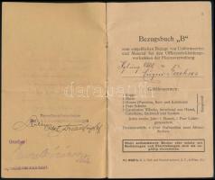 1917-1918 Ruházati könyvecske, főhadnagy részére, "K.u.k. Reservespitales in Esztergom" bé...