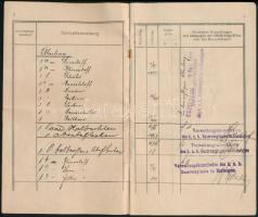 1917-1918 Ruházati könyvecske, főhadnagy részére, "K.u.k. Reservespitales in Esztergom" bé...