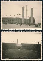 1936 Berlin, Olimpiai stadion külső és belső, 2 db fotó, 6x9 cm