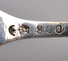 Ezüst(Ag) hajós szardíniás villa, jelzett, h: 12,3 cm, nettó: 16,8 g