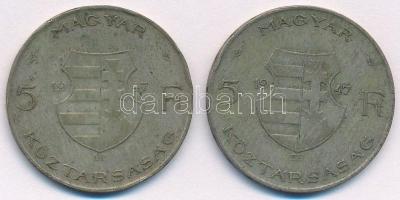 1947. 5Ft Ag "Kossuth" (2x) T:3 patina ph. Adamo F8.1