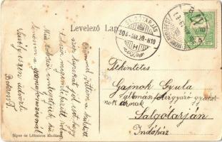 1908 Kalocsa, Érseki kastély. Sipos és Littmann kiadása + "ZIMONY - BUDAPEST 17 B" vasúti ...