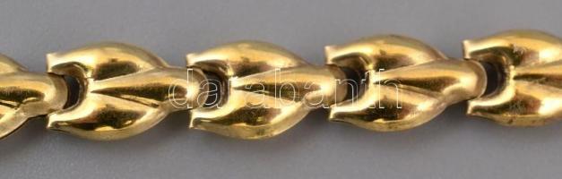 Aranyozott ezüst(Ag) karkötő, jelzett, h: 18 cm, nettó: 5,5 g