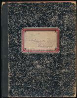 1919 Madeleine de Baross: Szakácskönyv 919, kézzel írt szakácskönyv, Madeleine de Baross névvel a borítón, kopott félvászon-kötésben, kis sérüléssel a gerincen, 141+9 p.