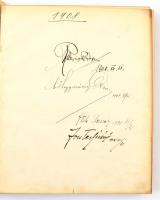 1908-1913 Ipoly-Pinc látogató/emlékkönyvecske, évszámok szerinti névbejegyzésekkel. Egészbőr-kötésbe...