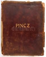 1908-1913 Ipoly-Pinc látogató/emlékkönyvecske, évszámok szerinti névbejegyzésekkel. Egészbőr-kötésbe...