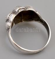 Ezüst(Ag) fonott mintás gyűrű, jelzés nélkül, méret: 55, nettó: 3,5 g
