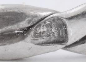 Ezüst(Ag) csavart gyűrű, jelzett, méret: 57, nettó: 0,8 g