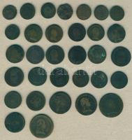Ausztria/magyar verdejel 1780-1851. 1/4Kr (1x), 1/2Kr (7x) 2klf, 1Kr (18x) 5klf, 2Kr (1x), 3Kr (3x) ...