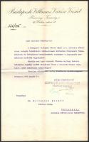 1915 Budapesti Villamos Városi Vasút Rt. fejléces köszönő levele dr. Rottmann Elemér főorvosnak, aláírásokkal