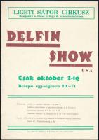 1966 Delfin Show USA, villamosplakát, Bp., FNYV, 23x16 cm