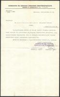 1926 Vármegyék és Városok Országos Mentőegyesülete fejléces levele dr. Rottmann Elemér helyettes főorvosnak, pecséttel, aláírásokkal