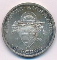 1938. 5P Ag "Szent István" T:1- patina
Adamo P8.1