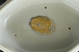 Porcelán bohóc, kézzel festett, jelzett, hibátlan, m: 14 cm