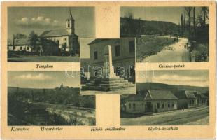Kemence, Templom, Cserna patak, utca, Hősök emlékműve, Győri üzlete és saját kiadása (fl)