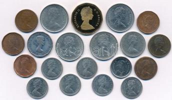 Kanada 1953-1989. 1c-1$ (20x), közte 1967. 10c Ag + 1987. 1$ Br-Ni eredeti dísztokban T:2,2-,PP (ujj...