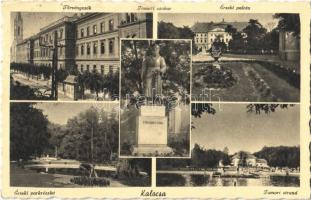 1938 Kalocsa, Törvényszék, Tomori szobor, Érseki palota és park, Tomori strand, fürdőzők