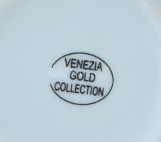 Virágmintás baba készlet, 6 db csésze + 6 db csészealj, matricás, jelzett, kis kopásnyomokkal, d: 8 ...