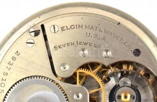 Elgin USA katonai zsebóra, működik, bőr szíjas tartóval