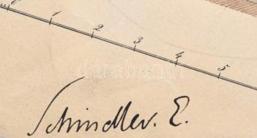 1866 Wittinghoff Evald (1826-1882): Bécs, a nem egyesült görögök iskolájának épülete. Ceruza, papír,...