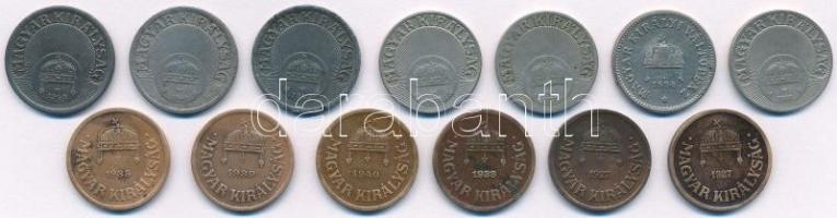 1894-1942KB 10f Ni (7x) + 1927-1940. 2f Br T:2,2-