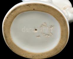 Kisfiú, jelzett, kerámia figura, máz alatti hajszálrepedésekkel, m: 17 cm