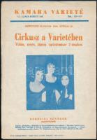 1964 Kamara Varieté: Cirkusz a Varietében/ Berosini nővérek c. előadás reklám nyomtatványa, Bp. Pátria-ny., 24x17 cm