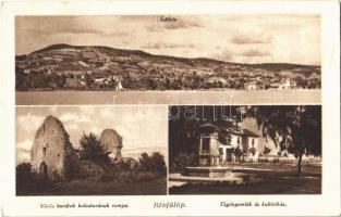 1937 Révfülöp, látkép, Vörös barátok kolostorának romjai, Cigány Károly emlékű és kultúrház