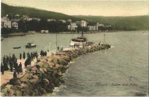 Abbazia, Opatija; Hafen und Molo / port, ship. A. Dietrich