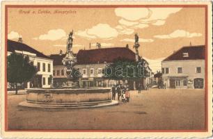 Lajtabruck, Bruck an der Leitha; Hauptplatz / square, shops