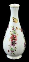 Zsolnay pillangómintás porcelán váza, kézzel festett, jelzett, hibátlan, m: 21 cm