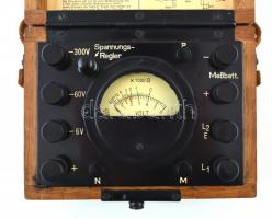 Régi német ellenállásmérő műszer, jó állapotban, 15x7x11 cm