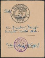 1948 Jámbor József Géza (1908-?) Kémigráfus-kör (Klisékészítő-nyomdász) tagsági igazolványa