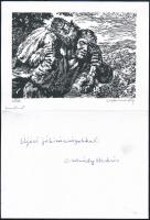 Csanády András(1929-): Jelenetek, 6 db. Fametszet, papír, jelzett, 8×12 cm