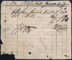 cca 1880 Esztergom, Paitly Gusztáv fűszerkereskedésének reklám nyomtatványa, a hátoldalán bejegyzéss...