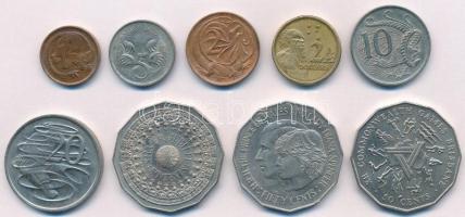 Ausztrália 1966-1982. 1c-2$ (9x) T:2- Australia 1966-1982. 1 Cent - 2 Dollars (9x) C:XF,VF