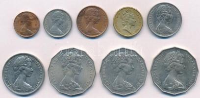 Ausztrália 1966-1982. 1c-2$ (9x) T:2-
Australia 1966-1982. 1 Cent - 2 Dollars (9x) C:XF,VF