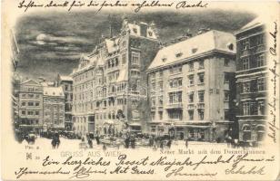 1898 Wien, Vienna, Bécs; Neuer Markt mit dem Donnerbrunnen / square, winter