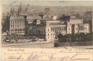 1904 Praha, Prag; Die Altstadt von d. Rudolfs-Anlagen aus / old town
