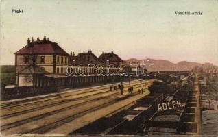 Piski, vasútállomás, tehervonatok, Simeria, Railway Station, trains