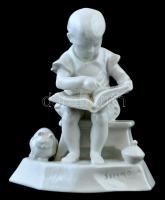 Zsolnay (Sinkó) fehér mázas porcelán figura, jelzett, kis kopásnyomokkal, m: 18 cm