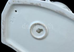 Zsolnay (Sinkó) fehér mázas porcelán figura, jelzett, kis kopásnyomokkal, m: 18 cm